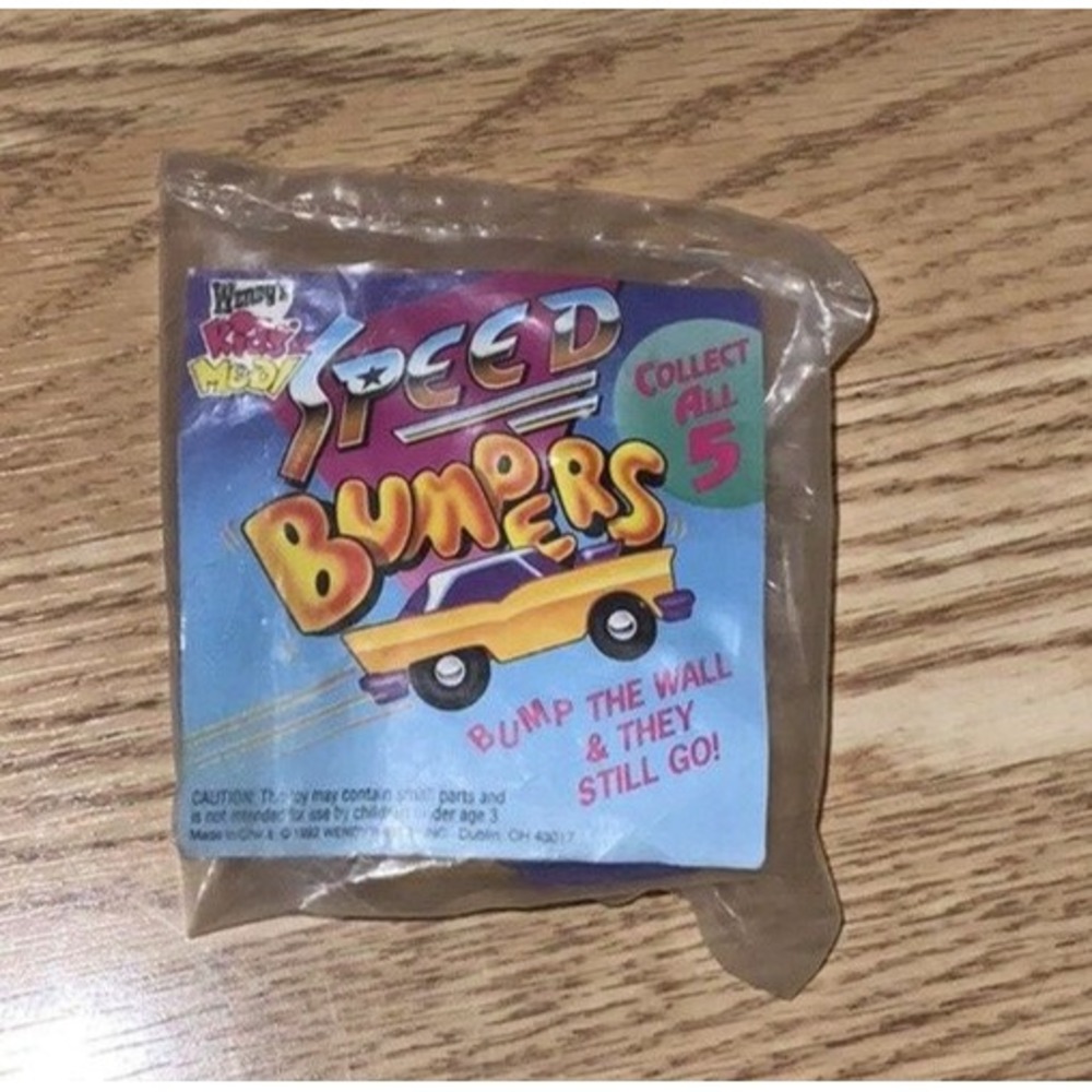 Wendy's Kids' Meal Speed‎ Bumpers Yellow Car Vintage Collectible 1992